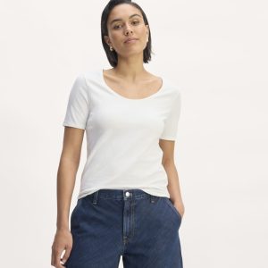 The Form Scoop-Neck Tee | White