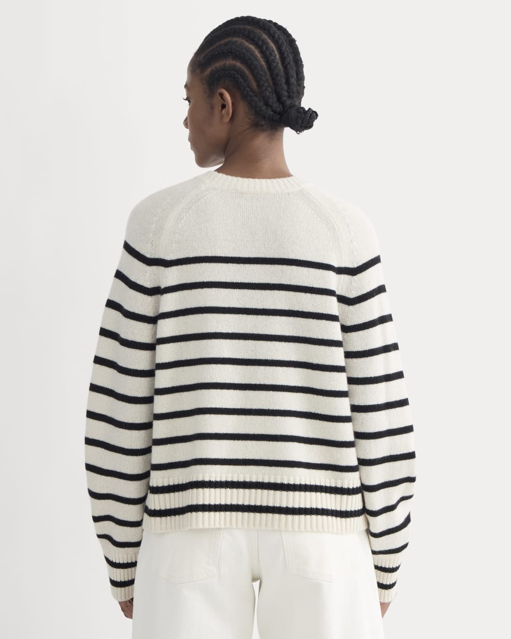 The Boxy Crew in Cashmere | Bone / Black - Image 5