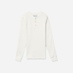 The Waffle Long-Sleeve Henley Tee | Off-White