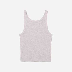 The Pima Micro-Rib Short Tank | Wisteria Grey