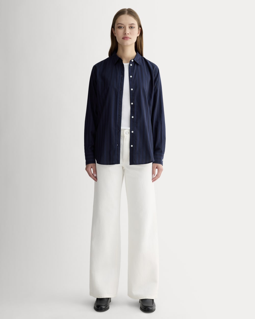 The Must-Have Shirt in Silky Cotton | Navy / Black - Image 3