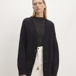 The Alpaca Oversized Cardigan | Heathered Black