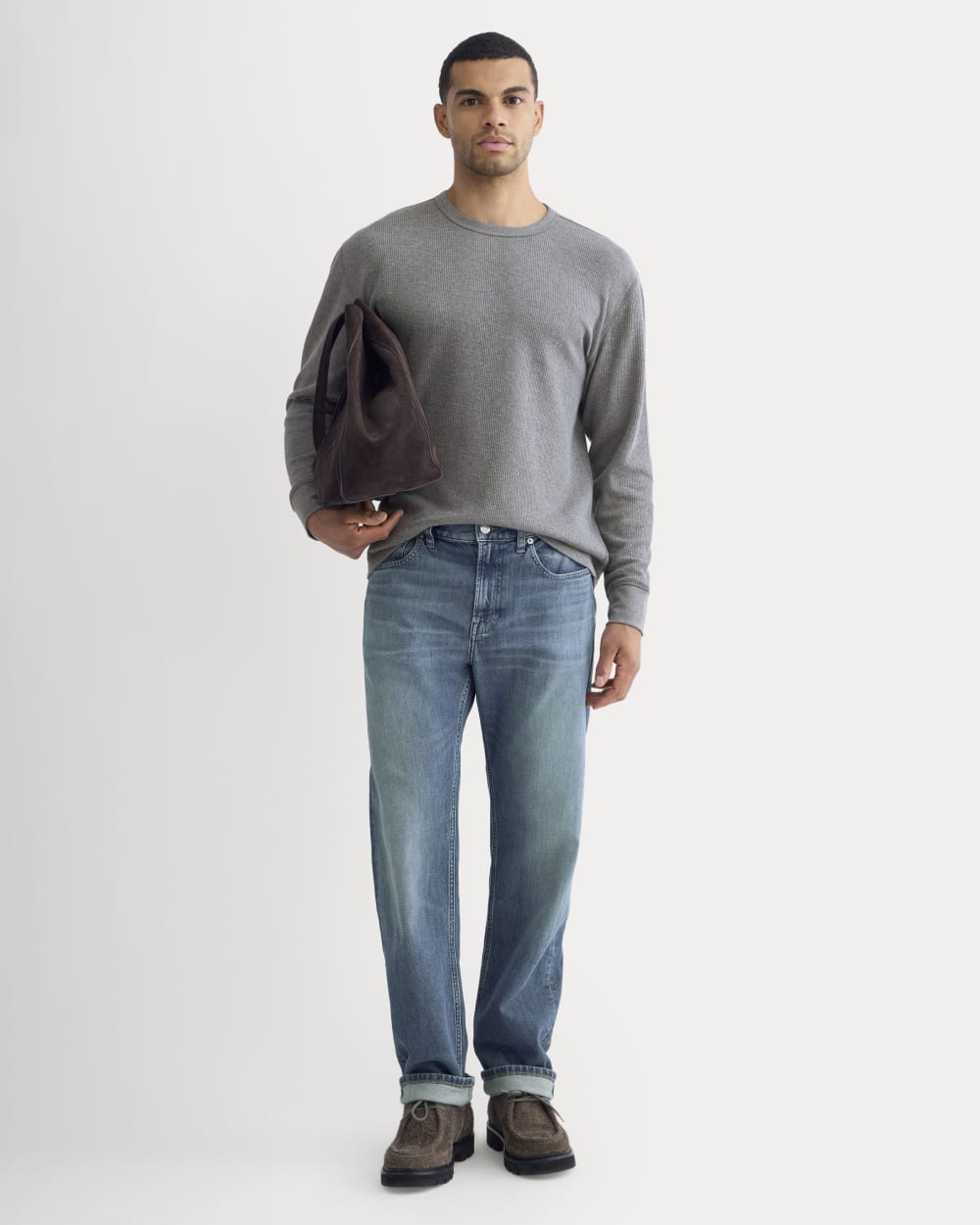 Thermal Crew in Cozy Waffle | Heathered Charcoal - Image 3