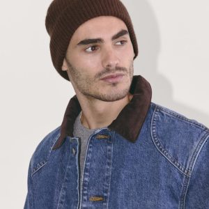 The Cashmere Ribbed Beanie | Dark Mahogany