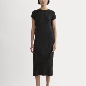 The Column Dress in Cotton Linen | Black