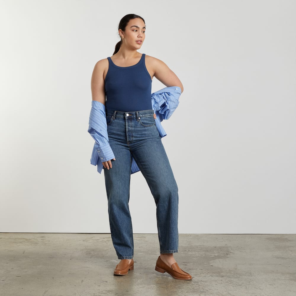 The Pima Micro-Rib Short Tank | Dark Royal - Image 4