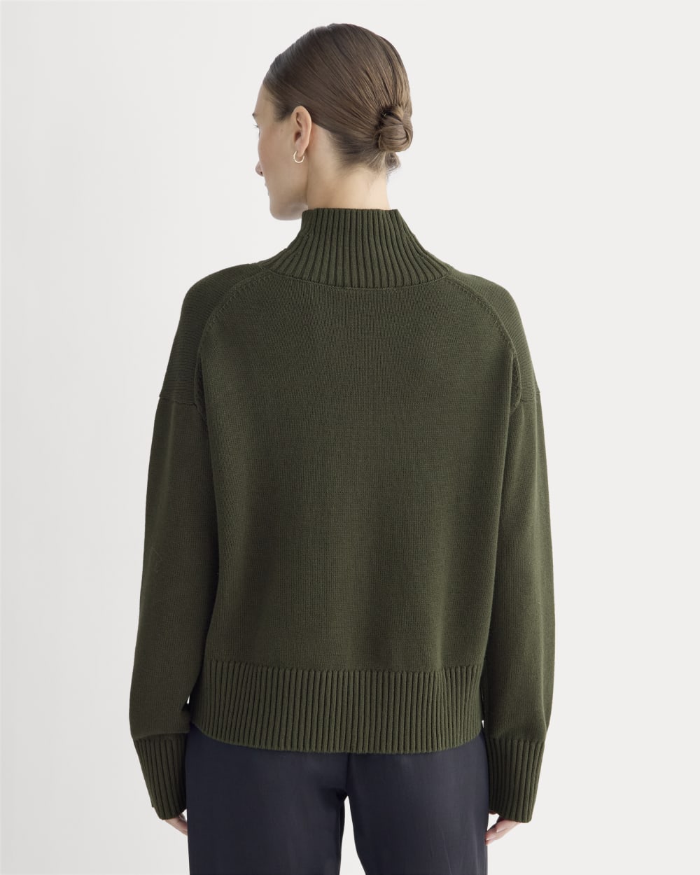 The Boxy Turtleneck in Everyday Cotton | Dark Green - Image 5