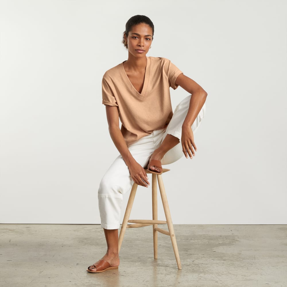 The Vintage V-Neck Hemp Tee | Hazelnut - Image 6