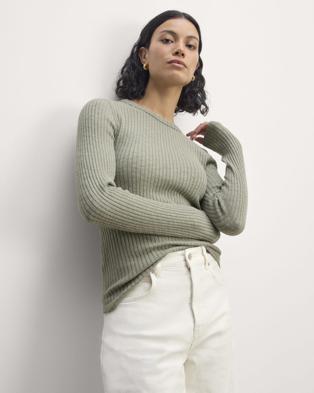 The Cozy Rib Long-Sleeve Tee | Sage Green