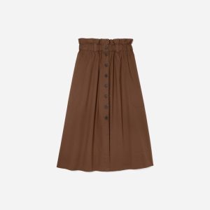 The Easy Button-Front Skirt | Espresso