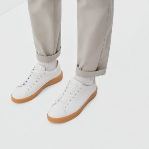 The ReLeather? Tennis Shoe  | White / Gum Sole