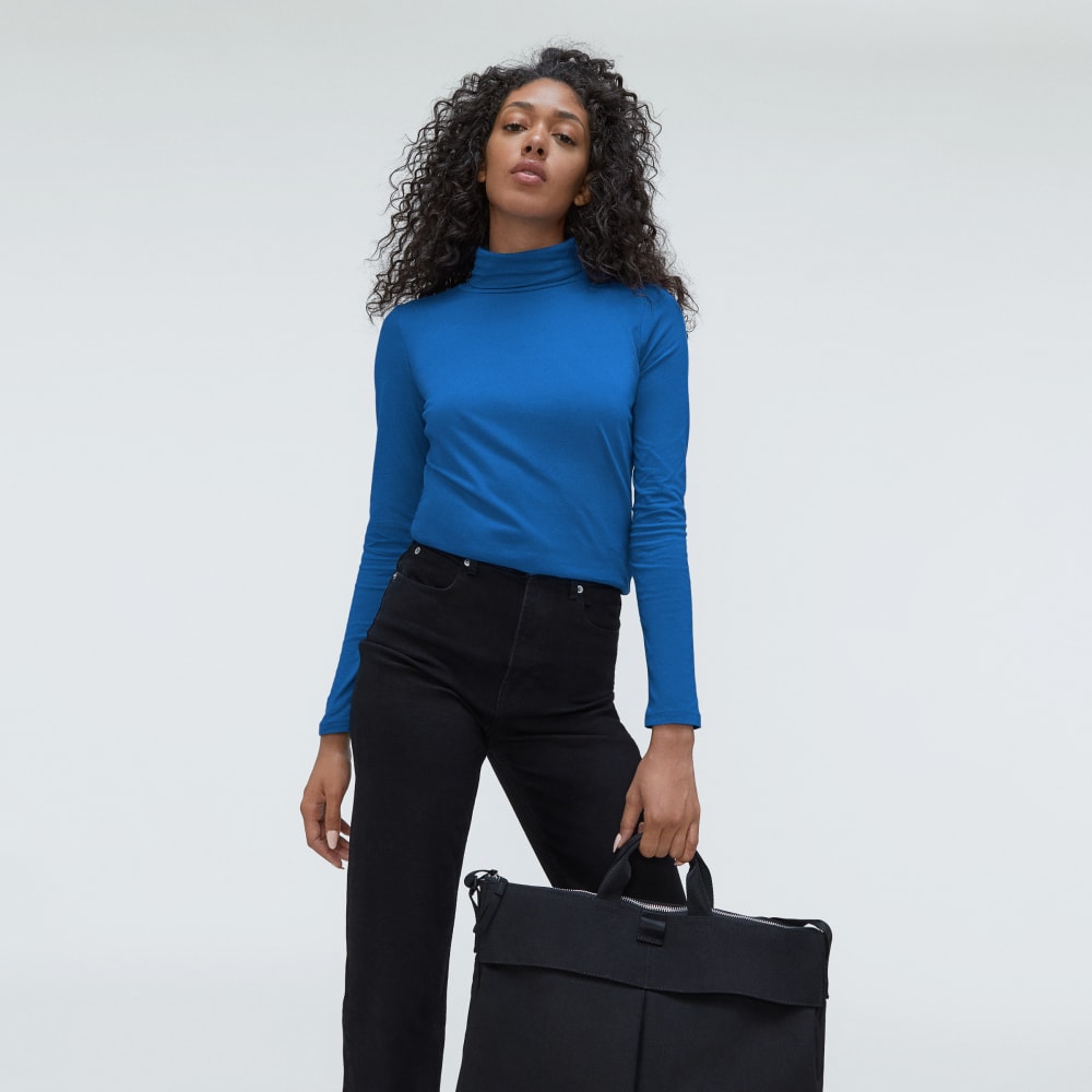 The Organic Cotton Turtleneck | Lapis Blue - Image 5