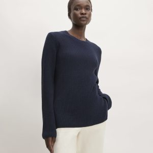 The Organic Cotton Slim Crew Sweater | Navy