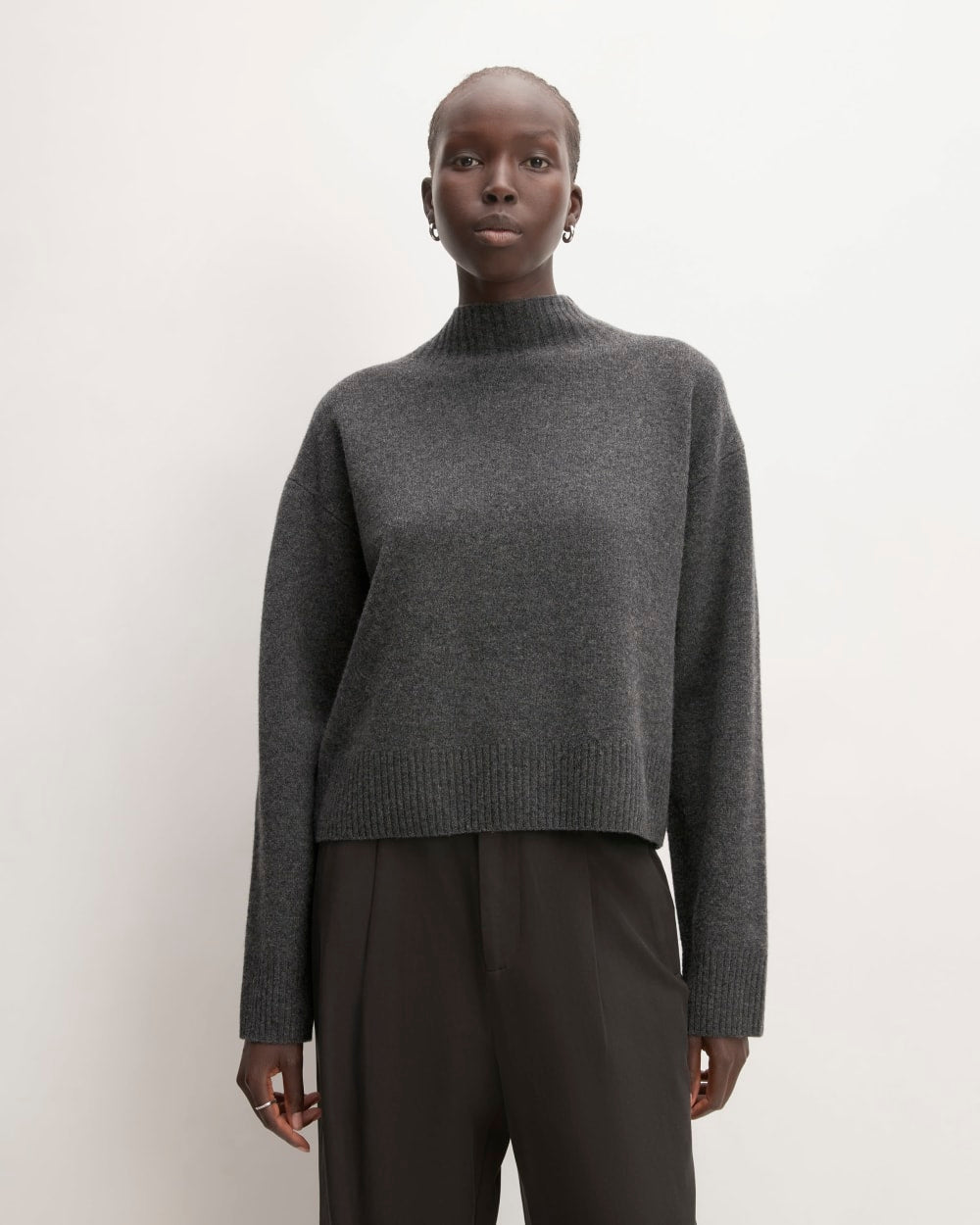 The Good Merino Wool Mockneck Sweater | Graphite