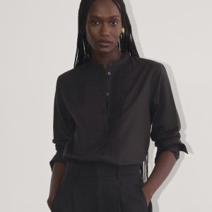 The Tuxedo Shirt in Silky Cotton | Black