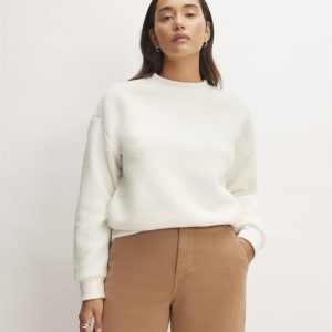 The ReNew Fleece Oversized Crew | Bone