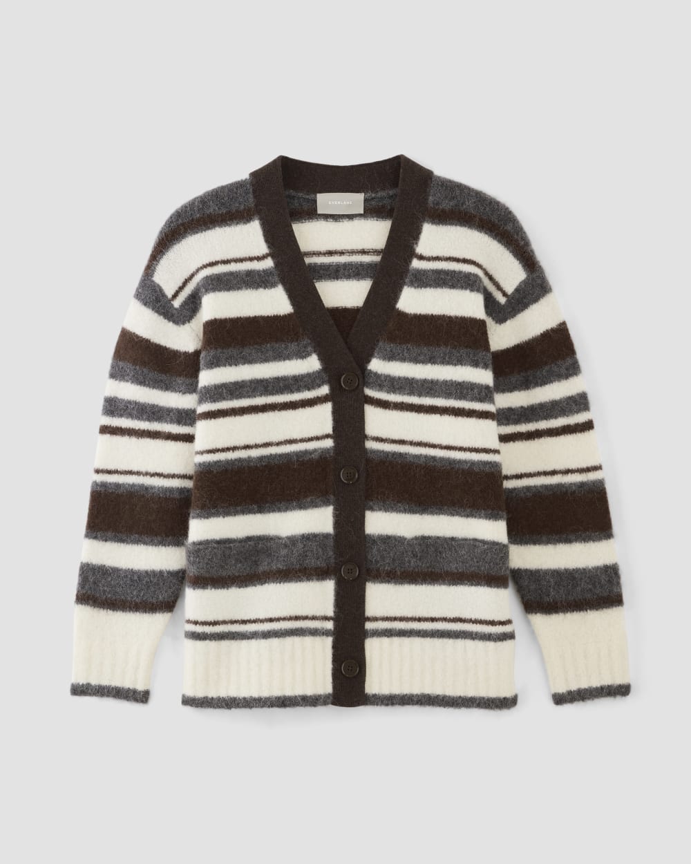 The SuperFuzz Alpaca Cardigan | Bone / Hot Fudge / Heather Charcoal - Image 2