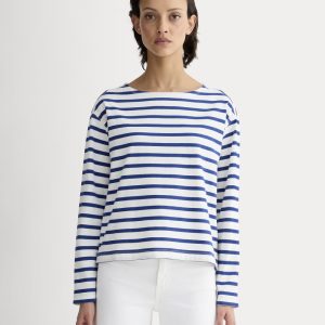 The Mariner Tee | Bone / Mazarine Blue