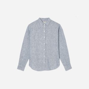 The Must-Have Shirt in Linen | Blue Pinstripe