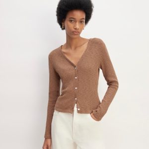The Cozy Rib Cardigan | Carob Brown