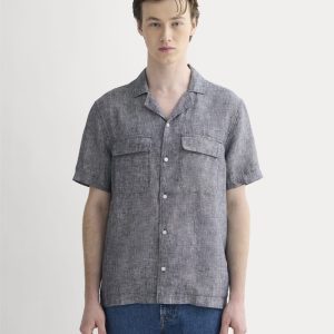 The Resort Shirt in Linen | Navy Chambray