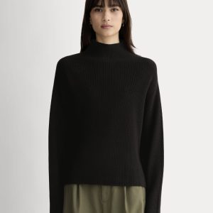 The Slouchy Funnel Neck in Everyday Cotton | Black