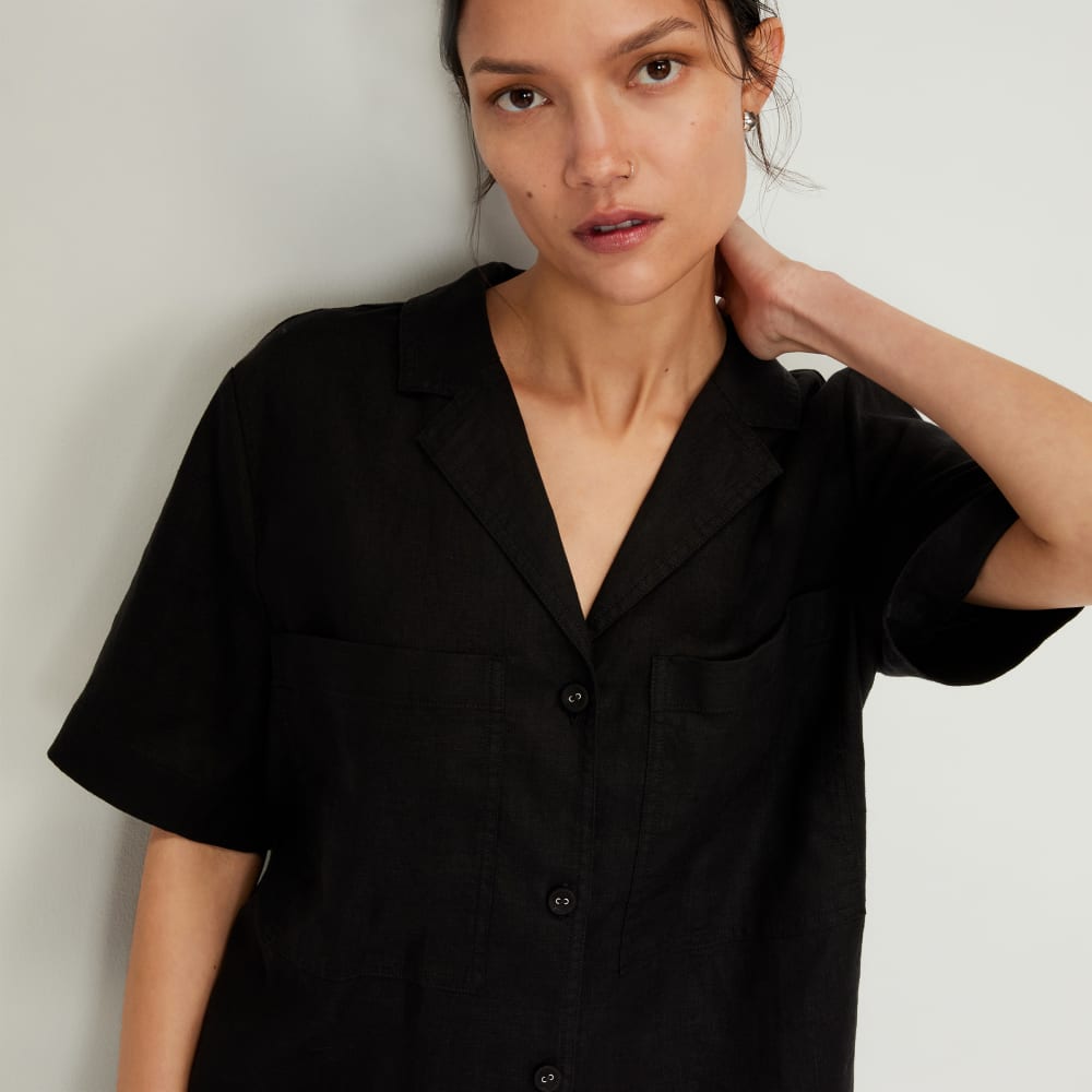 The Linen Workwear Shirt | Black - Image 5