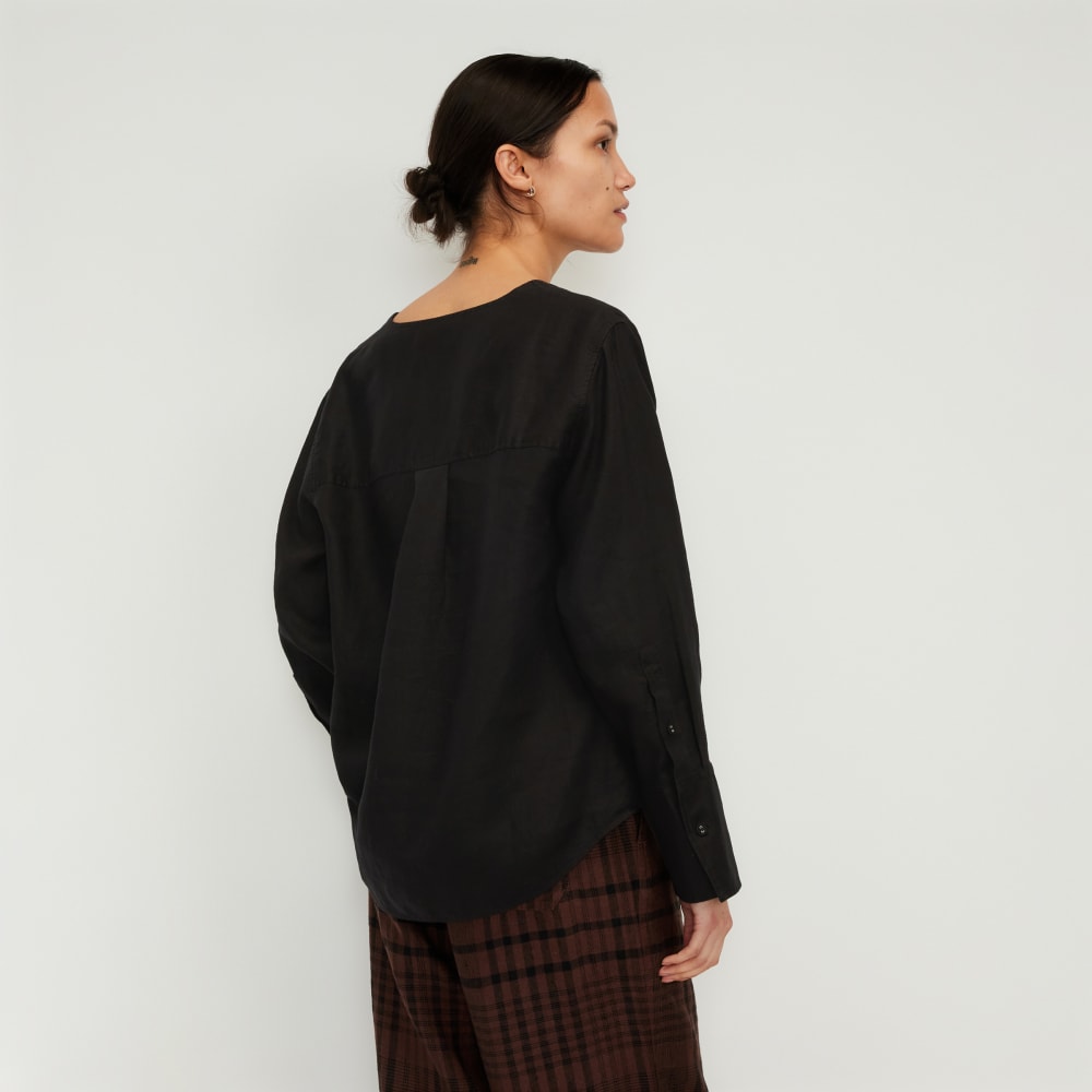 The Linen Popover Shirt | Black - Image 3