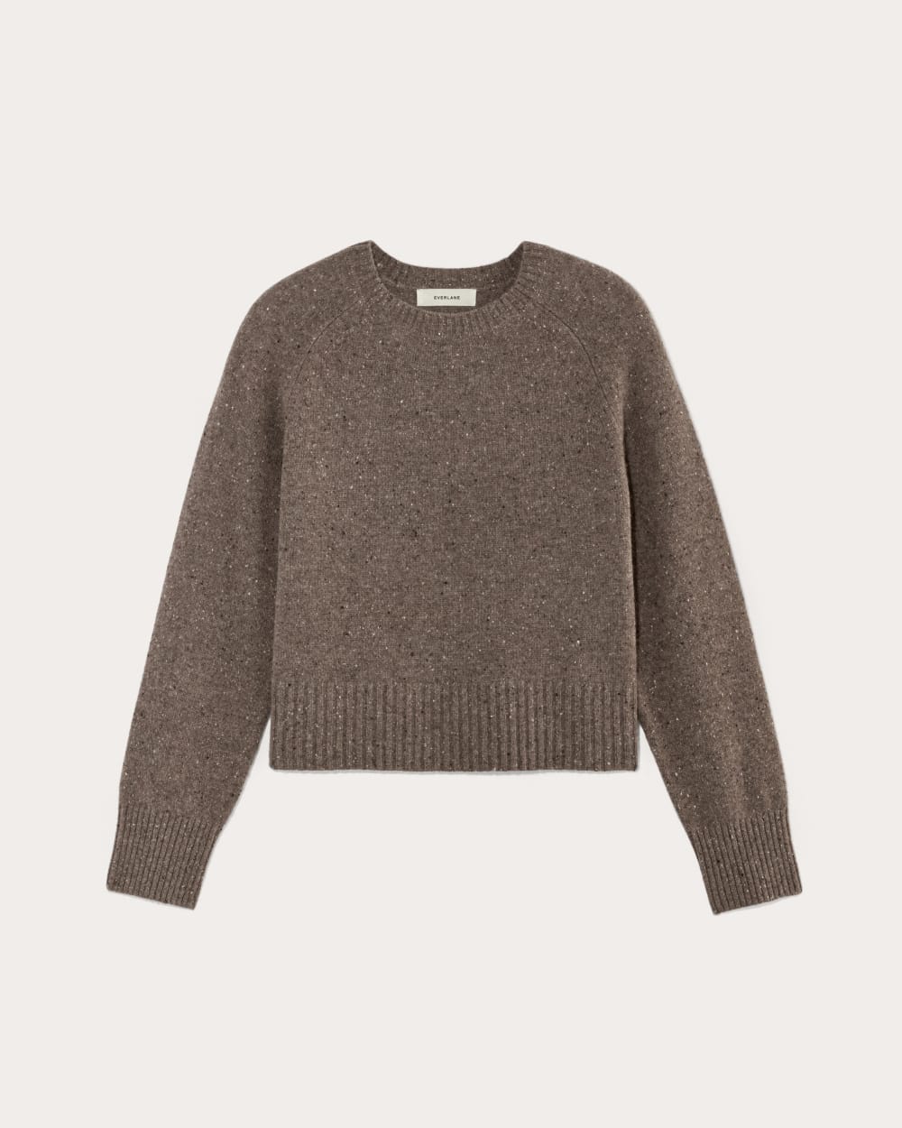 The Boxy Crew in Cashmere | Taupe Brown Donegal - Image 2