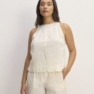 The Linen High-Neck Tank | Bone