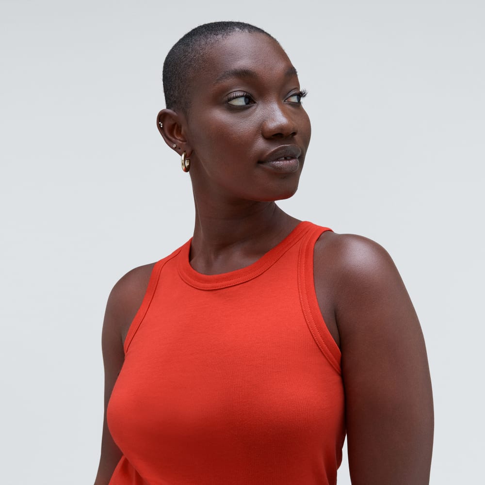The Tank in Essential Cotton | Red Orange - Image 4