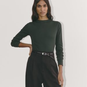 The Luxe Rib Funnel-Neck Tee | Scarab
