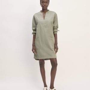 The Long-Sleeve Utility Mini Dress | Sage Green