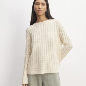 The Cotton Merino Cable Crew | Canvas