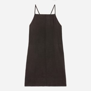The Linen Apron Dress | Black