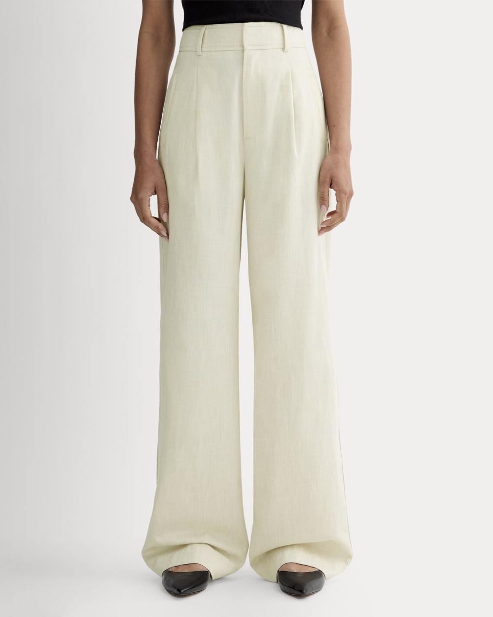 The Draper Pleated Pant in Buttersmooth | Heathered Oat | 32 Inseam - Image 3