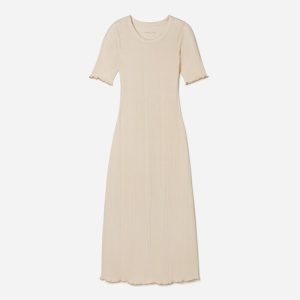 The Open Back Rib Dress | Parchment