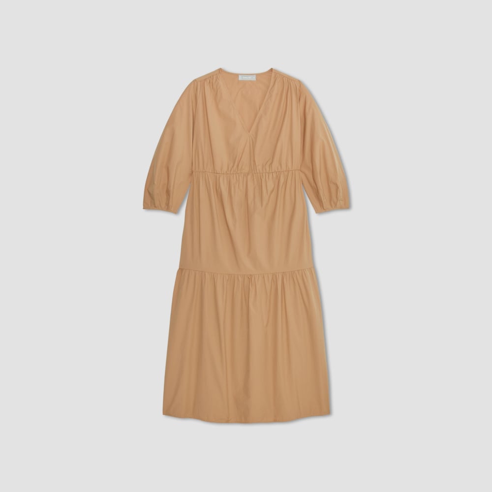 The Poplin Tiered Dress | Caramel - Image 2
