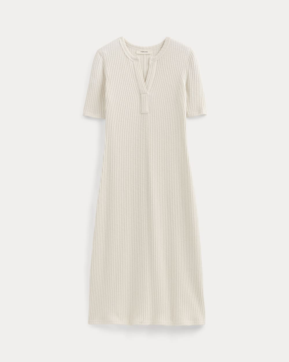 The Rib-Knit Henley Dress | Bone - Image 2