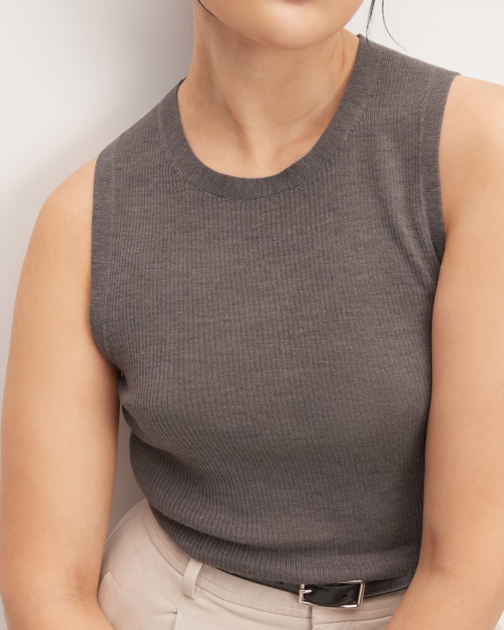 The Tank in Ultrasoft Merino | Heather Cocoa - Image 4