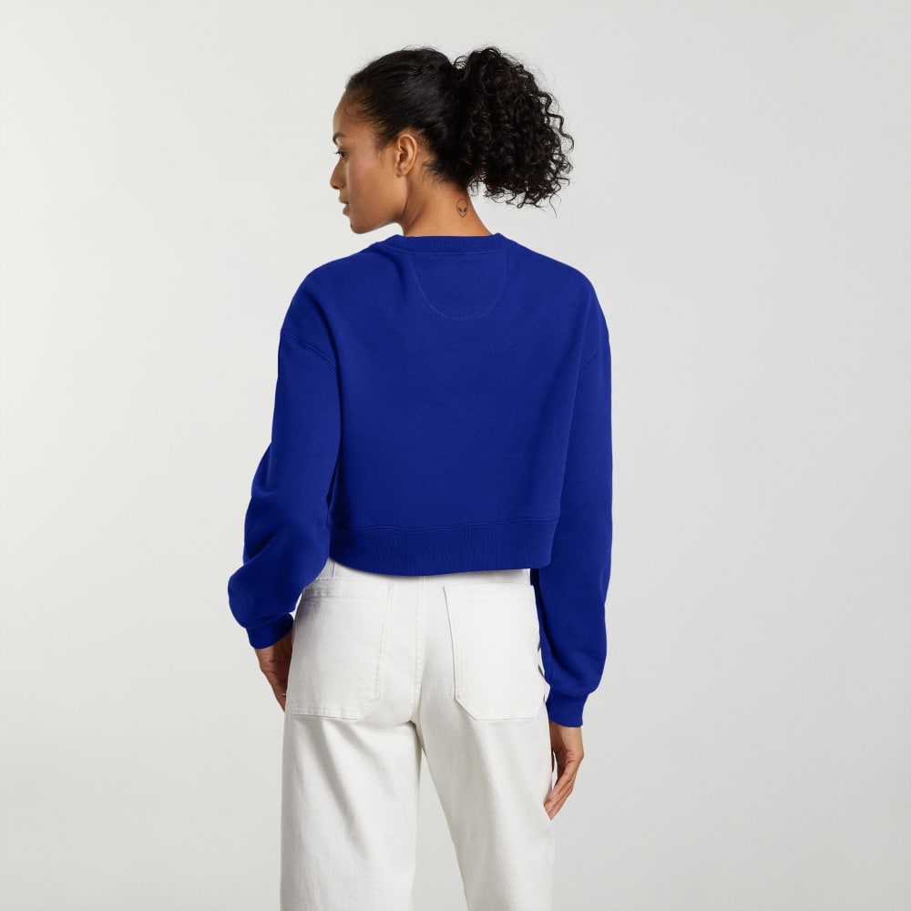 The Organic Cotton Cropped Crew | Cobalt - Image 3