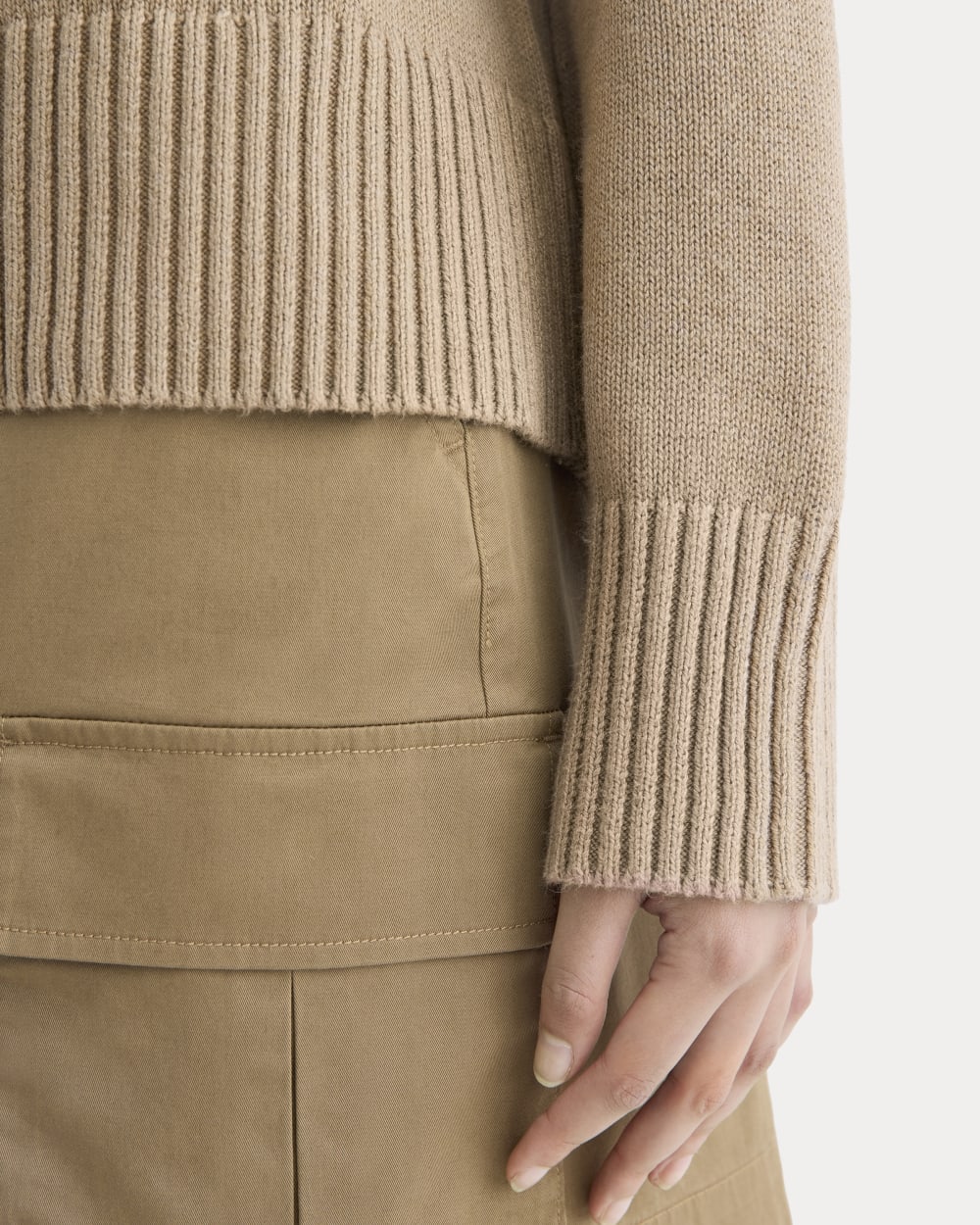 The Boxy Sweater in Everyday Cotton | Dark Heathered Camel - Image 4