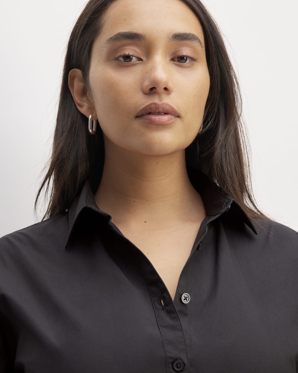 The Supima? Cotton Midi Shirt Dress | Black - Image 4