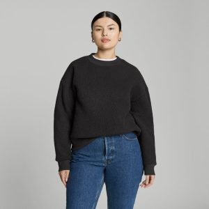 The ReNew Teddy Oversized Crew | Black