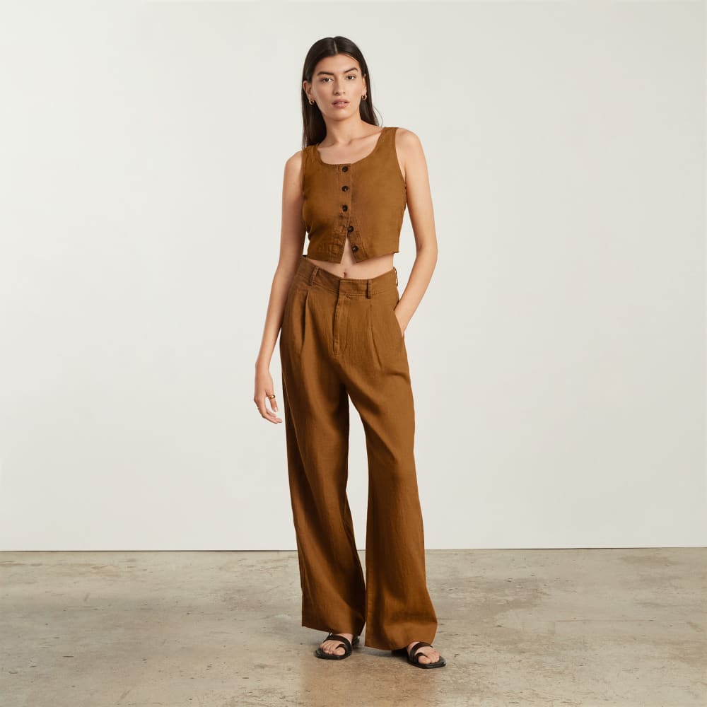 The Linen Way-High® Drape Pant | Tawny Brown - Image 4