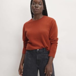 The Classic Crew in Cashmere | Rusted Red