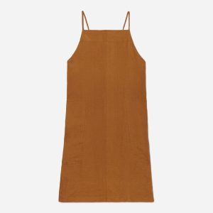 The Linen Apron Dress | Tawny Brown