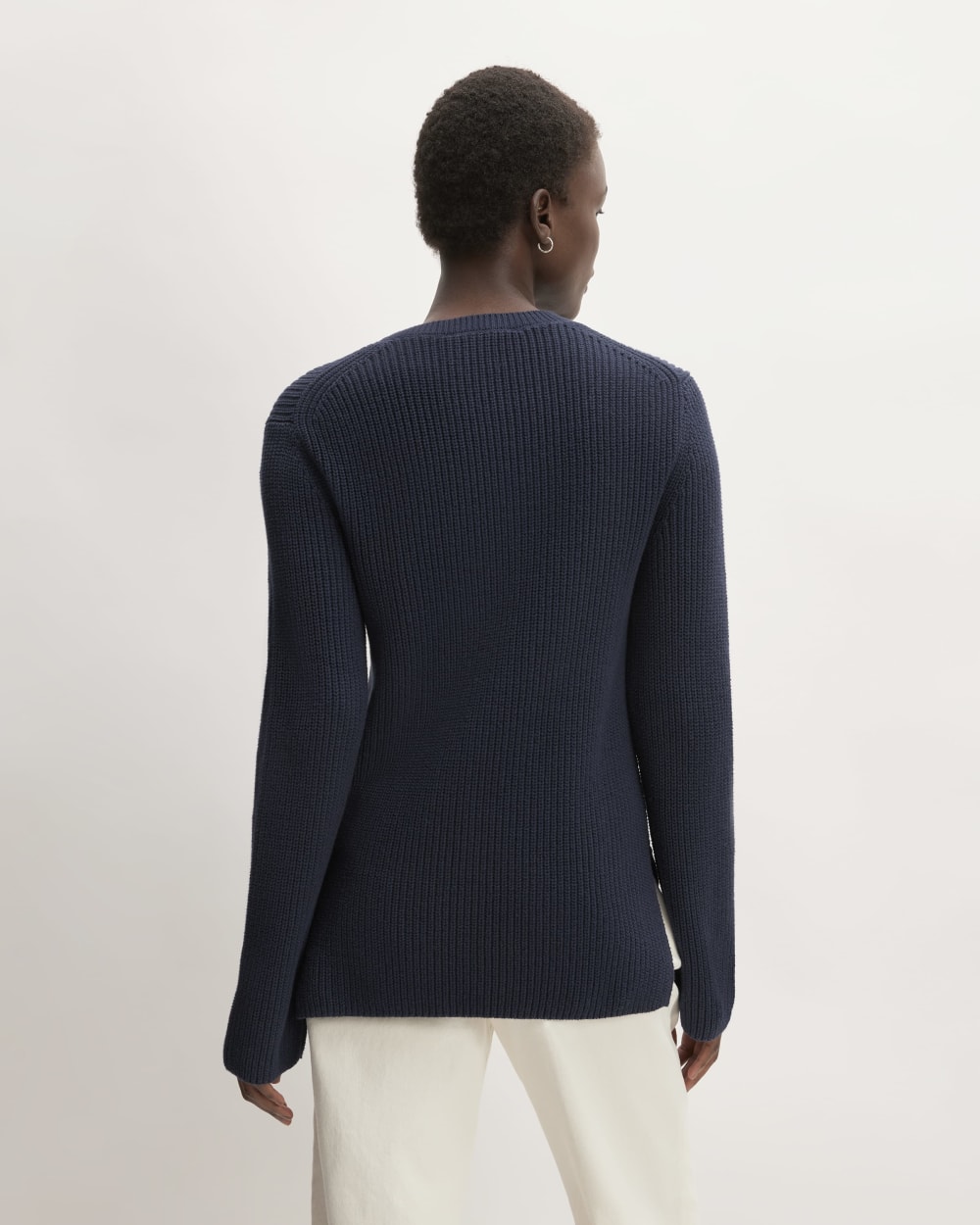 The Organic Cotton Slim Crew Sweater | Navy - Image 6