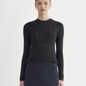 The Pointelle Crew in Ultrasoft Merino | Black