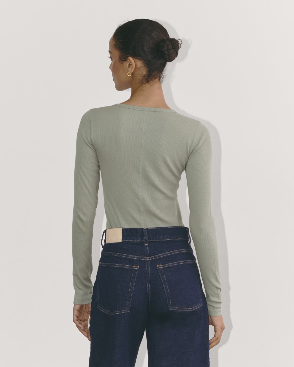 The Luxe Rib Long-Sleeve Crew | Sage Green - Image 5